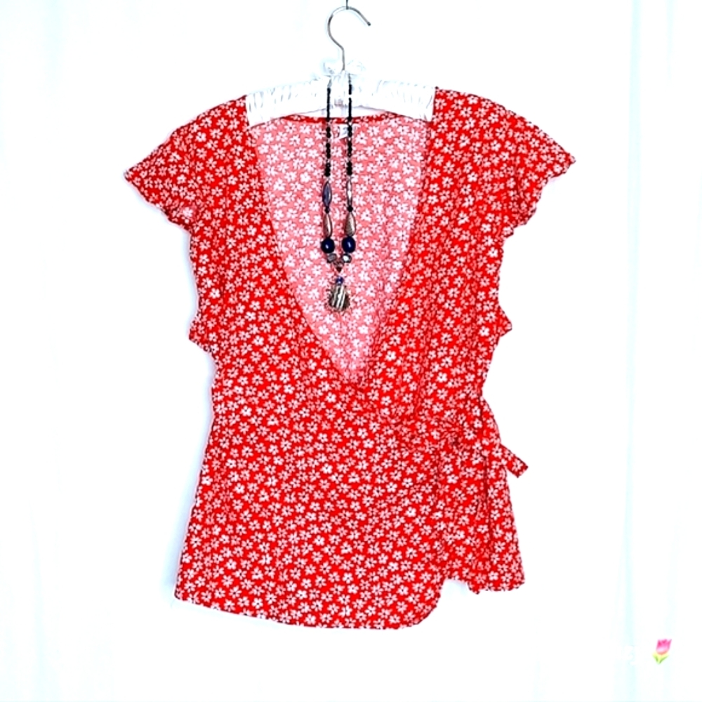 OLD NAVY Wrap Blouse, Butterfly Sleeve